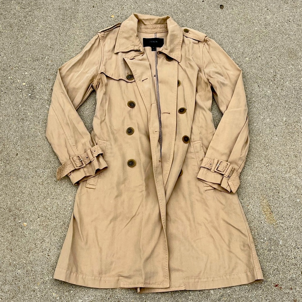 J Crew Cotton Trench Coat size 6